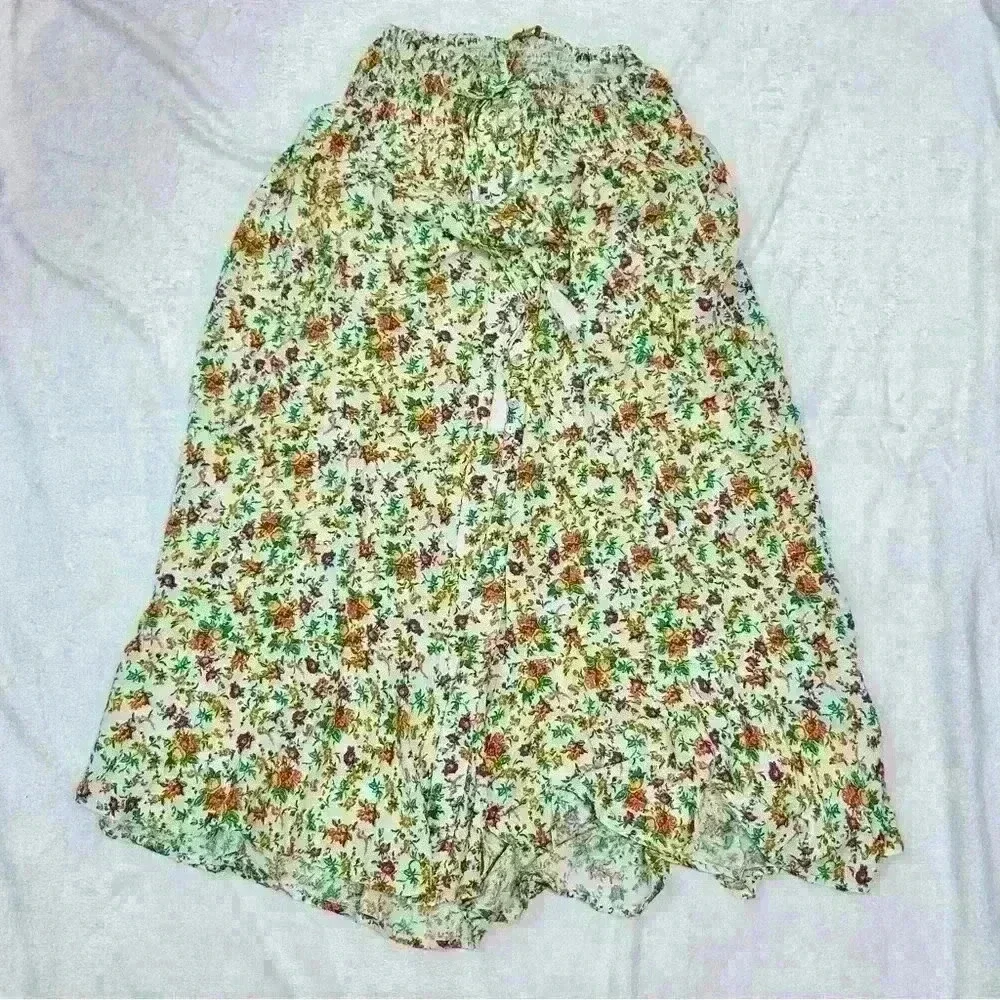 Cynthia Rowley BoHo Long Floral Skirt Elastic Waist With Buttons Size Small - Picture 3 of 6